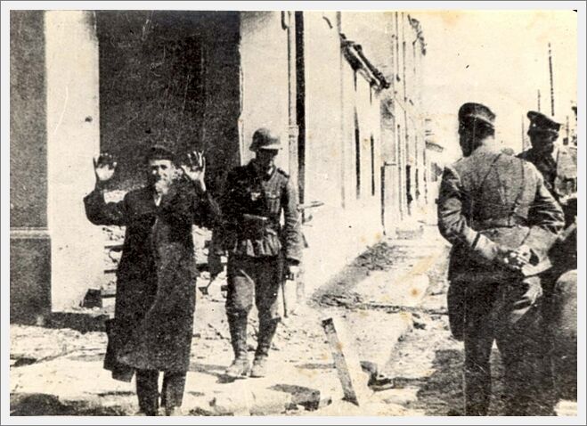 Klooga, Estonia, The arrest of a Jewish man among the ruins
